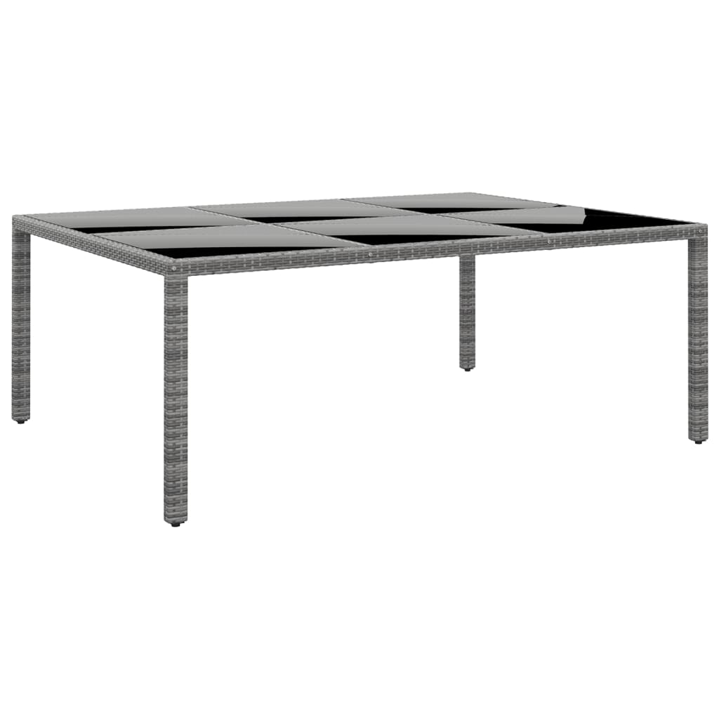 vidaXL Τραπέζι Κήπου Γκρι 200x150x75 εκ. Ψημένο Γυαλί/Συνθετικό Ρατάν