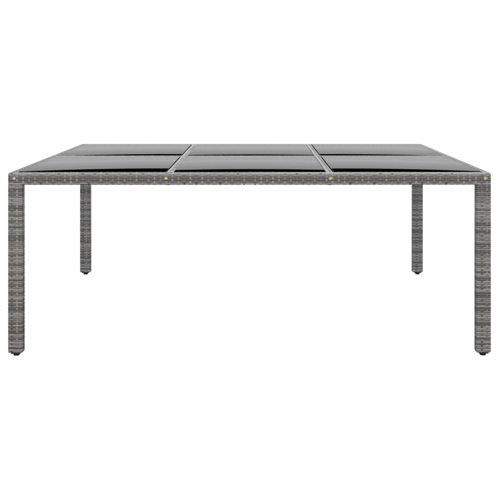 vidaXL Τραπέζι Κήπου Γκρι 200x150x75 εκ. Ψημένο Γυαλί/Συνθετικό Ρατάν