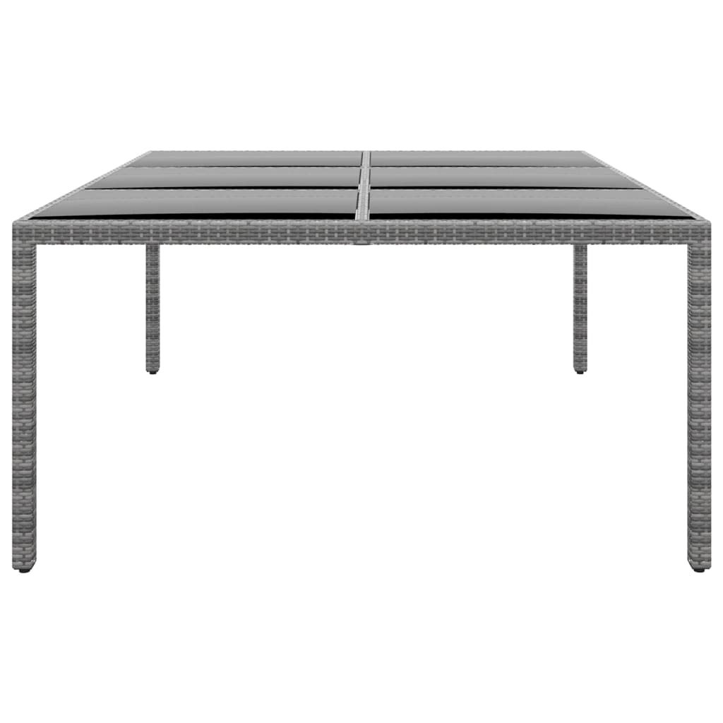 vidaXL Τραπέζι Κήπου Γκρι 200x150x75 εκ. Ψημένο Γυαλί/Συνθετικό Ρατάν