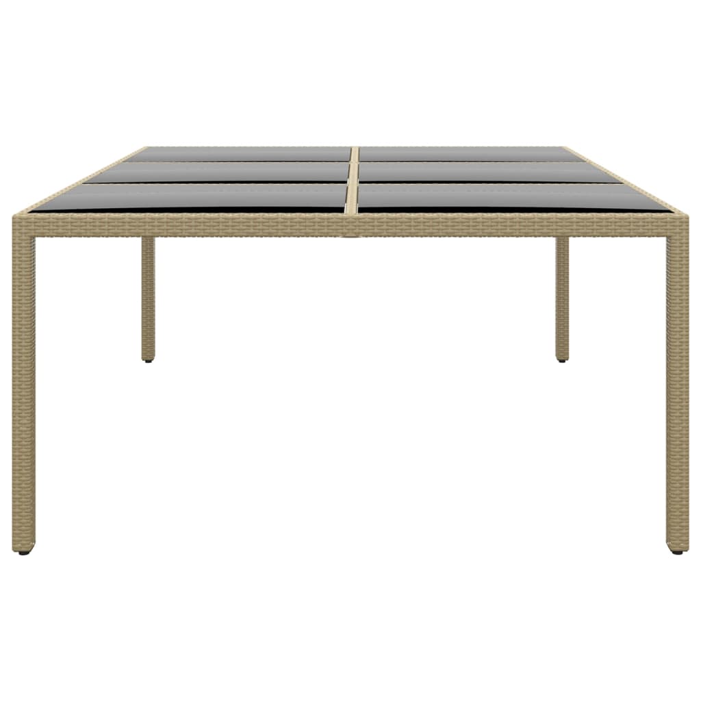 vidaXL Τραπέζι Κήπου Μπεζ 200x150x75 εκ. Ψημένο Γυαλί/Συνθετικό Ρατάν