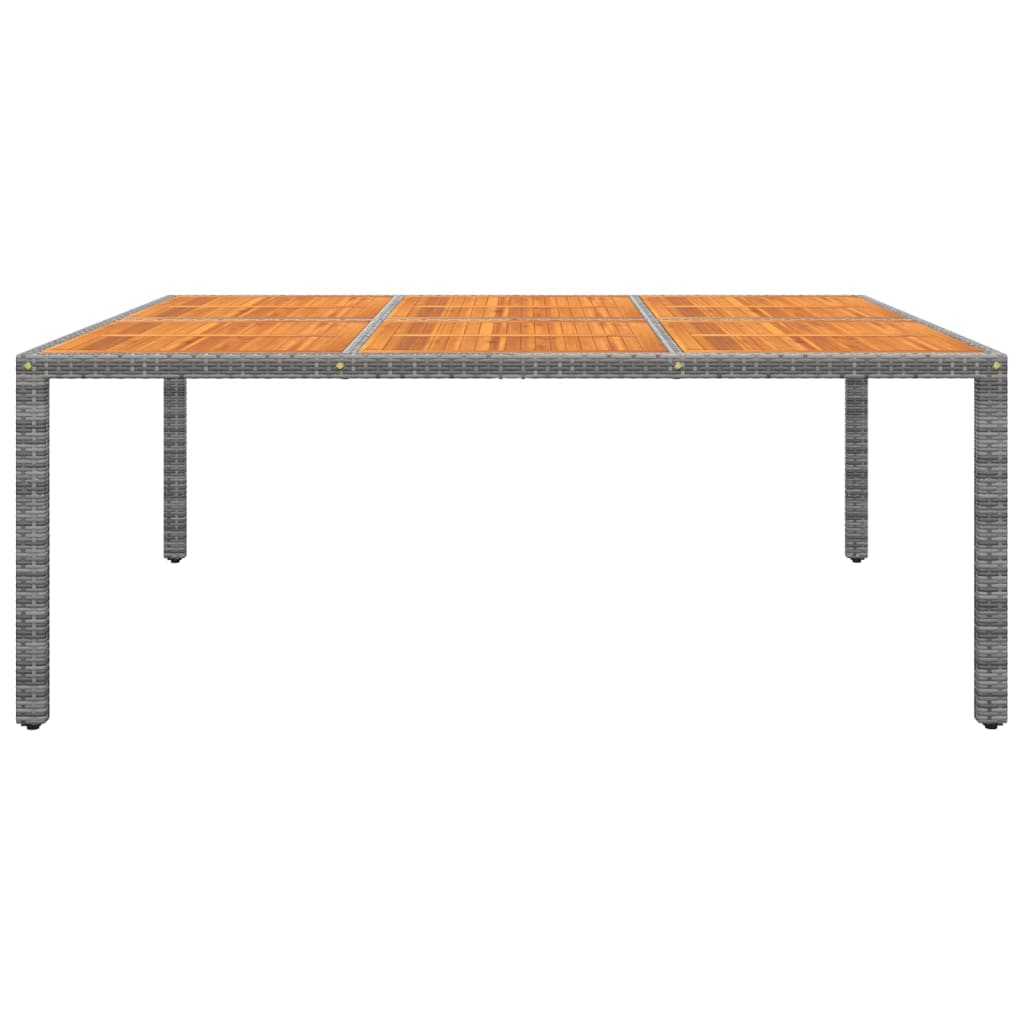 vidaXL Τραπέζι Κήπου Γκρι 200x150x75 εκ. Συνθετικό Ρατάν/Ξύλο Ακακίας