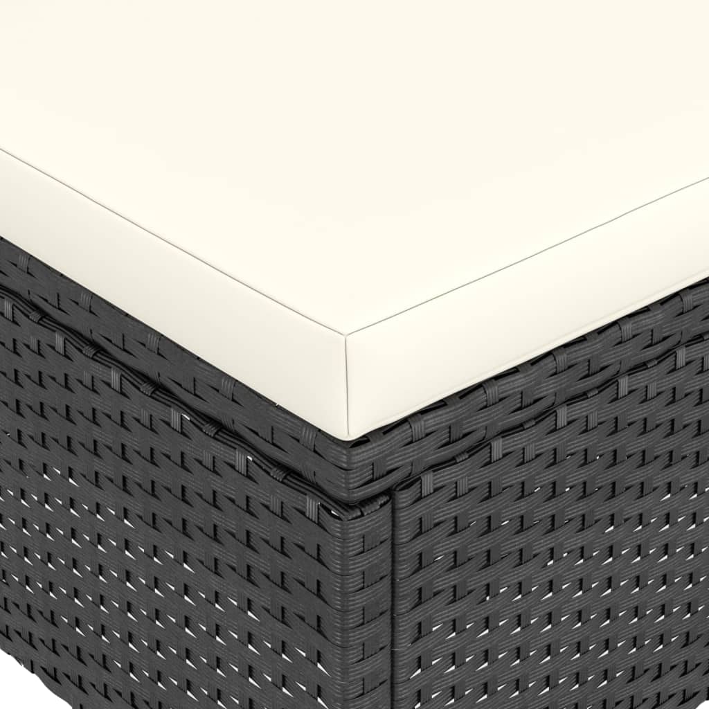 vidaXL Καρέκλα και Σκαμπό Κήπου Σετ 4 Τεμαχίων Μαύρο Συνθετικό Ρατάν