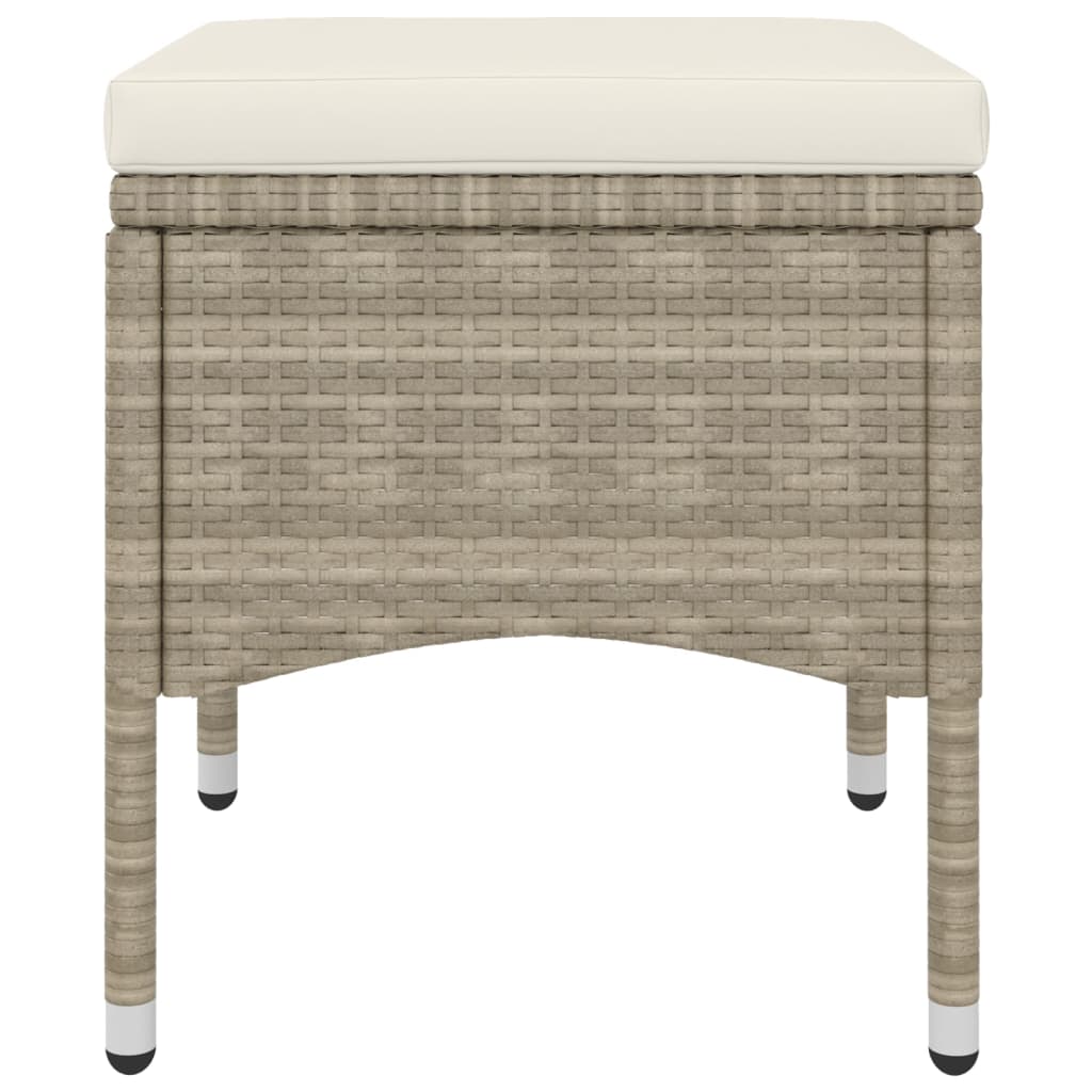 vidaXL Καρέκλα και Σκαμπό Κήπου Σετ 4 Τεμαχίων Μπεζ Συνθετικό Ρατάν