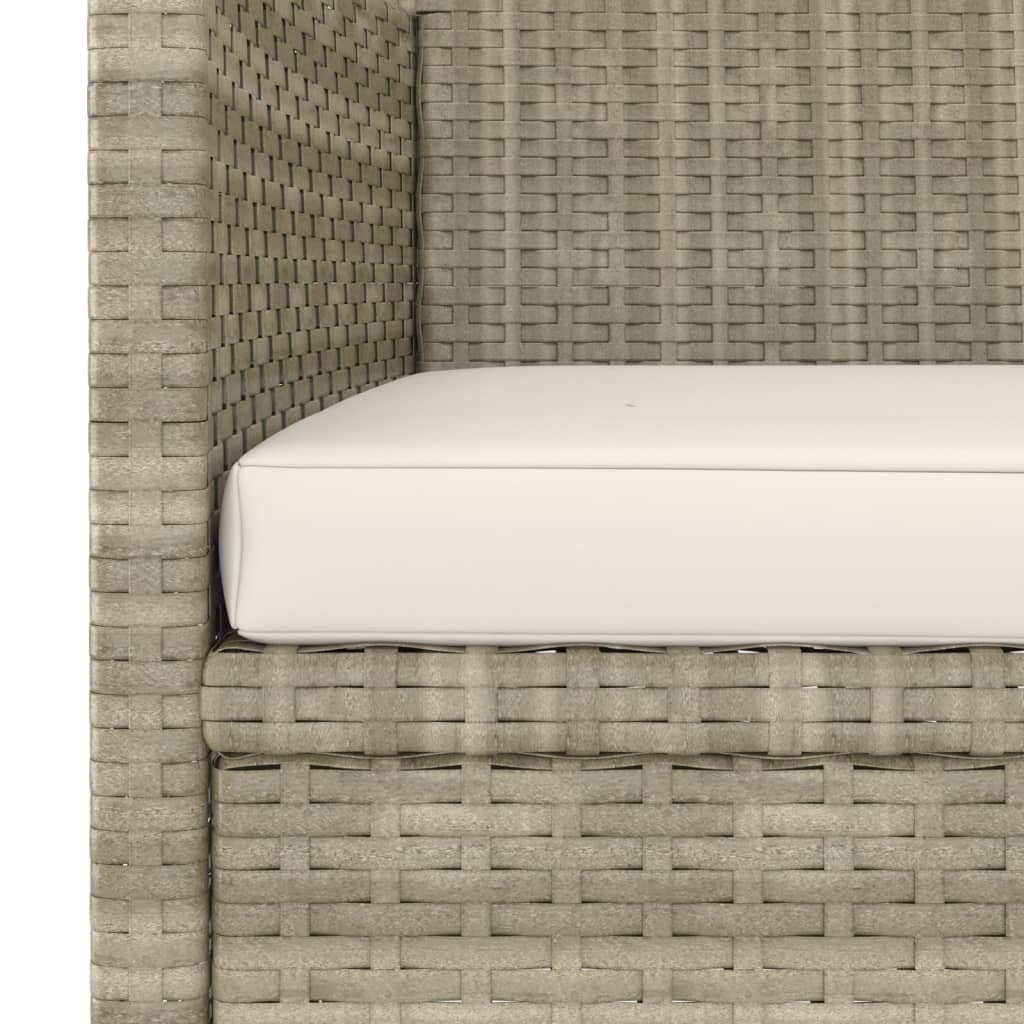 vidaXL Καρέκλα και Σκαμπό Κήπου Σετ 4 Τεμαχίων Μπεζ Συνθετικό Ρατάν