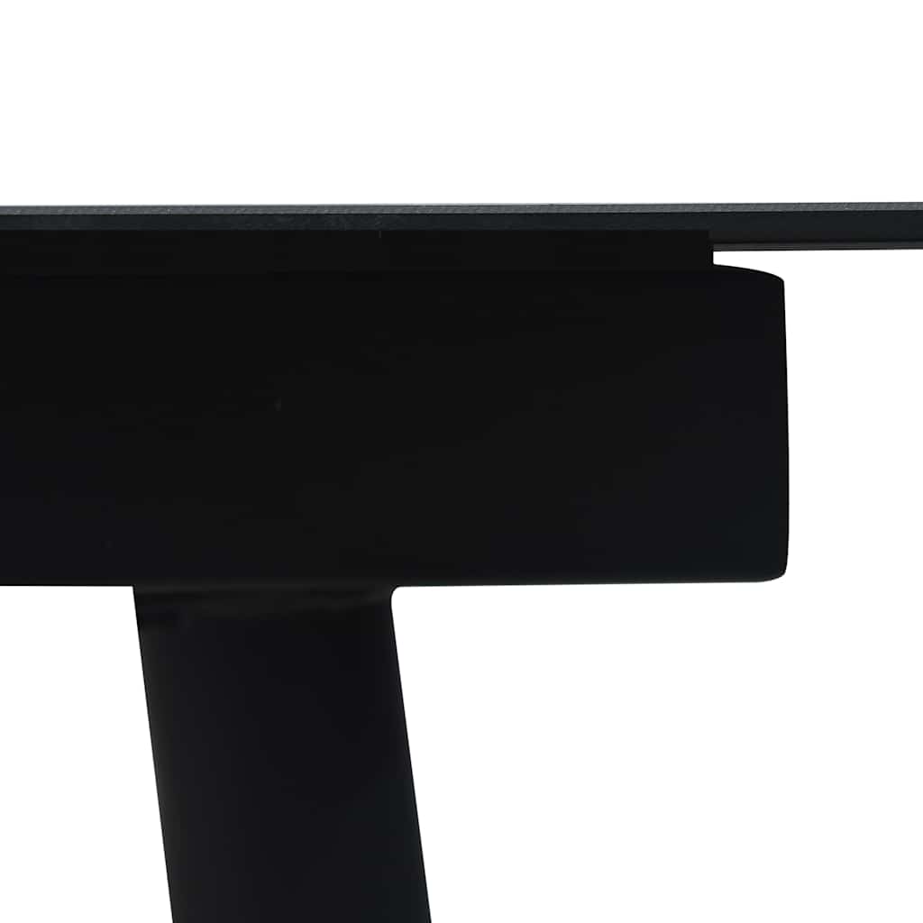 vidaXL Τραπεζαρία Κήπου Μαύρη 150 x 80 x 74 εκ. από Ατσάλι / Γυαλί