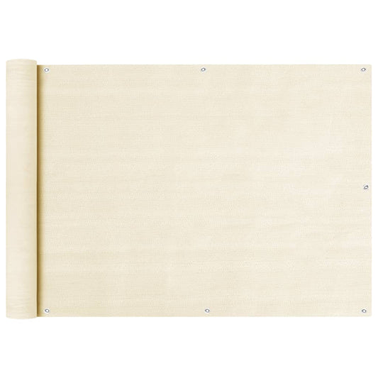 vidaXL Διαχωριστικό Βεράντας Κρεμ 75 x 300 εκ. από HDPE