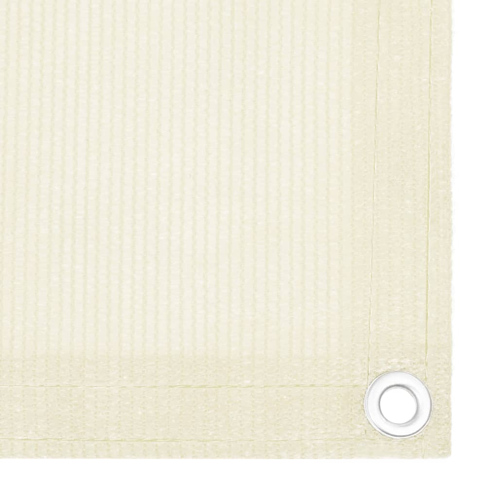 vidaXL Διαχωριστικό Βεράντας Κρεμ 75 x 400 εκ. από HDPE