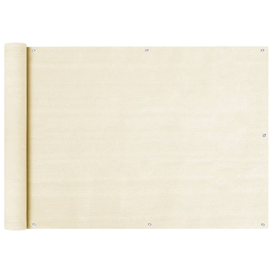 vidaXL Διαχωριστικό Βεράντας Κρεμ 75 x 600 εκ. από HDPE
