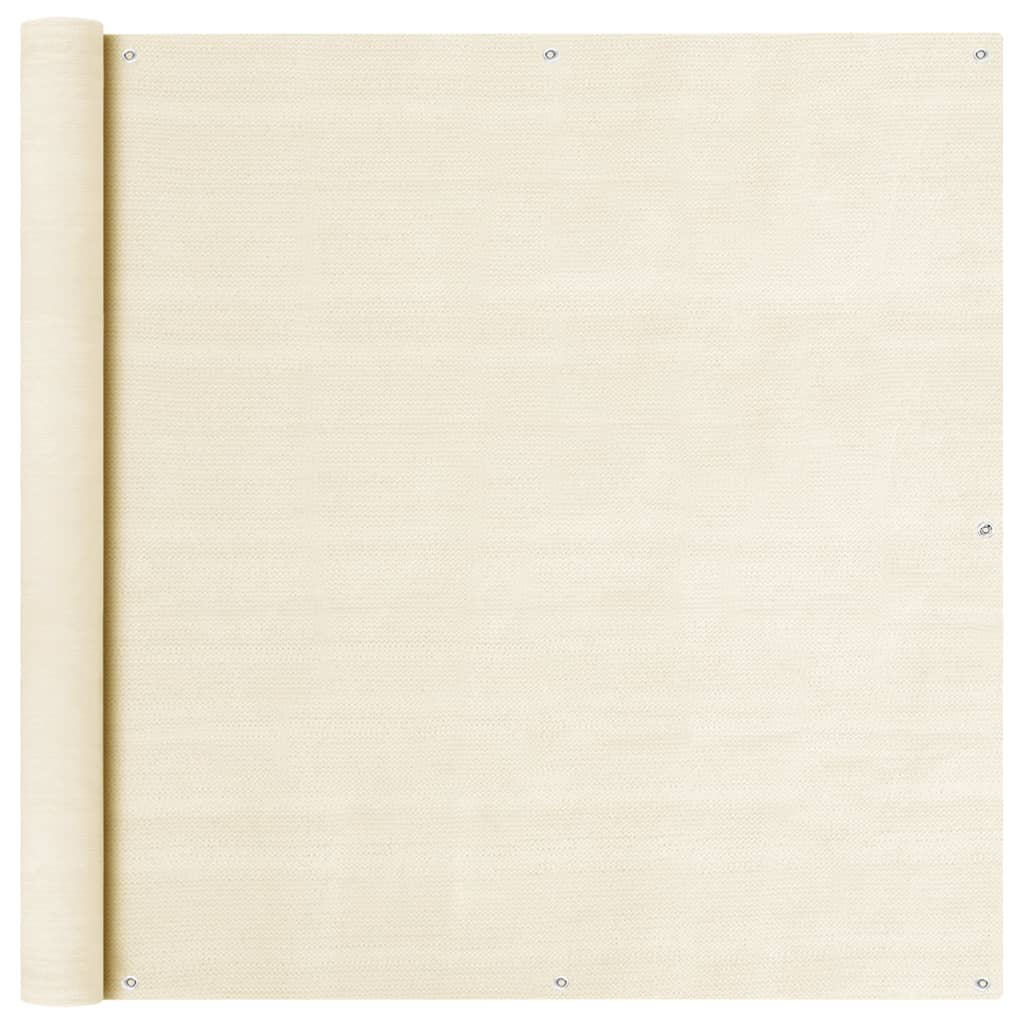 vidaXL Διαχωριστικό Βεράντας Κρεμ 120 x 300 εκ. από HDPE