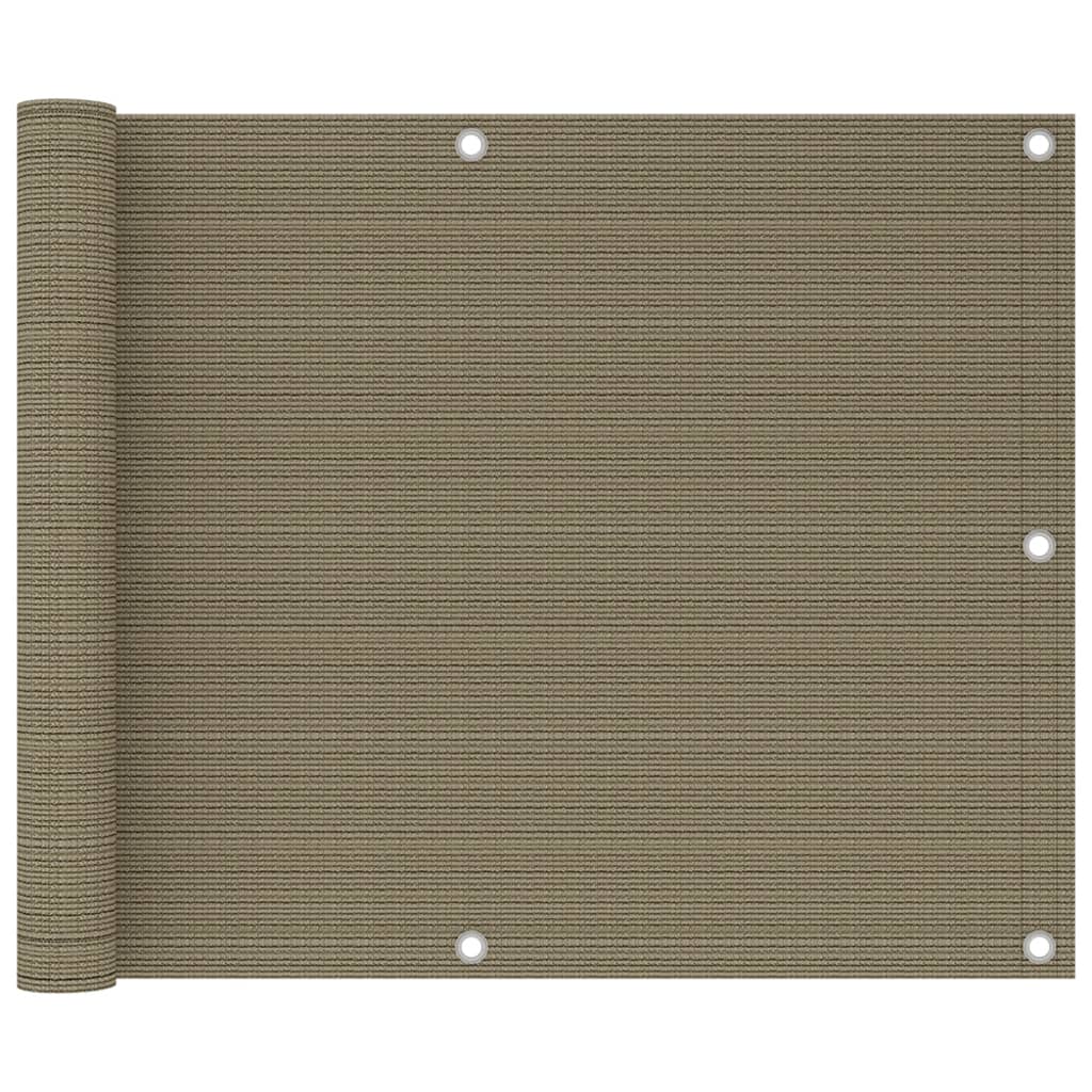 vidaXL Διαχωριστικό Βεράντας Taupe 75 x 300 εκ. από HDPE