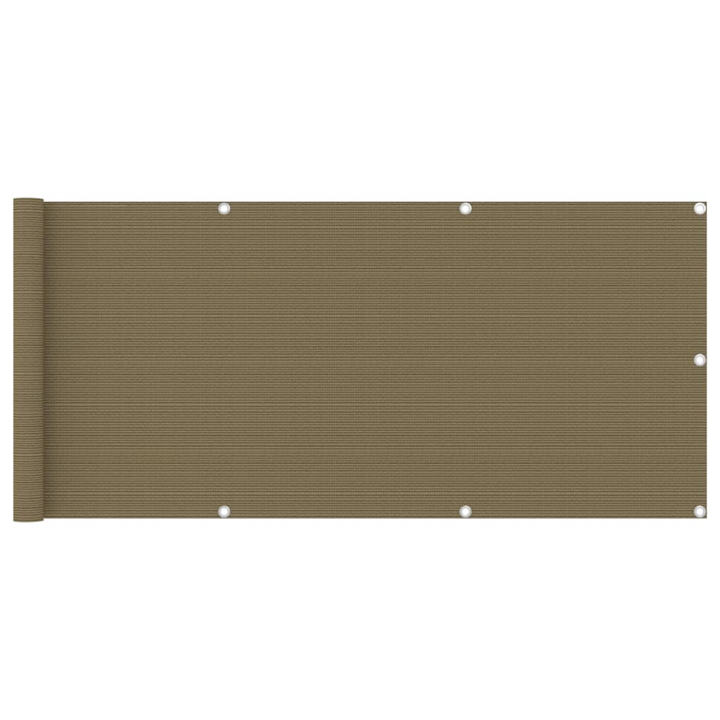 vidaXL Διαχωριστικό Βεράντας Taupe 75 x 400 εκ. από HDPE