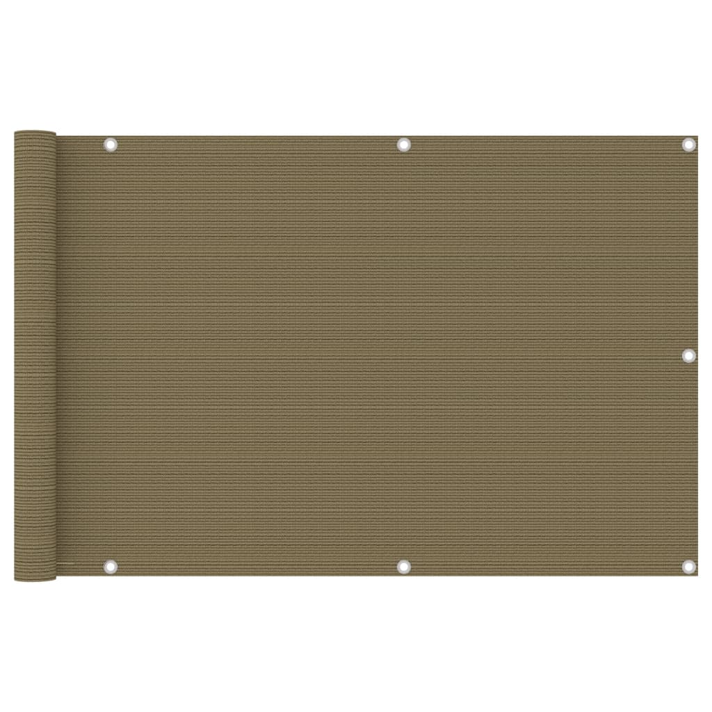 vidaXL Διαχωριστικό Βεράντας Taupe 90 x 500 εκ. από HDPE