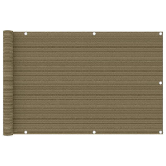 vidaXL Διαχωριστικό Βεράντας Taupe 90 x 600 εκ. από HDPE