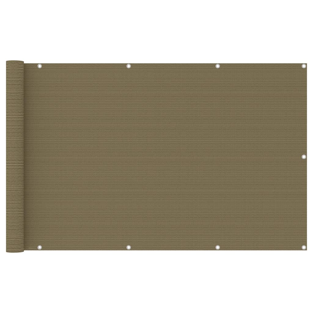 vidaXL Διαχωριστικό Βεράντας Taupe 120 x 400 εκ. από HDPE