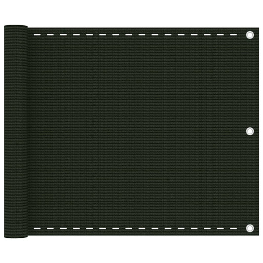 vidaXL Διαχωριστικό Βεράντας Σκούρο Πράσινο 75 x 600 εκ. από HDPE