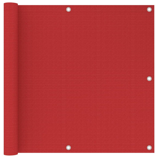 vidaXL Διαχωριστικό Βεράντας Κόκκινο 90 x 500 εκ. από HDPE