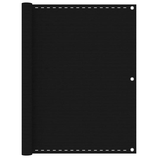 vidaXL Διαχωριστικό Βεράντας Μαύρο 120 x 300 εκ. από HDPE