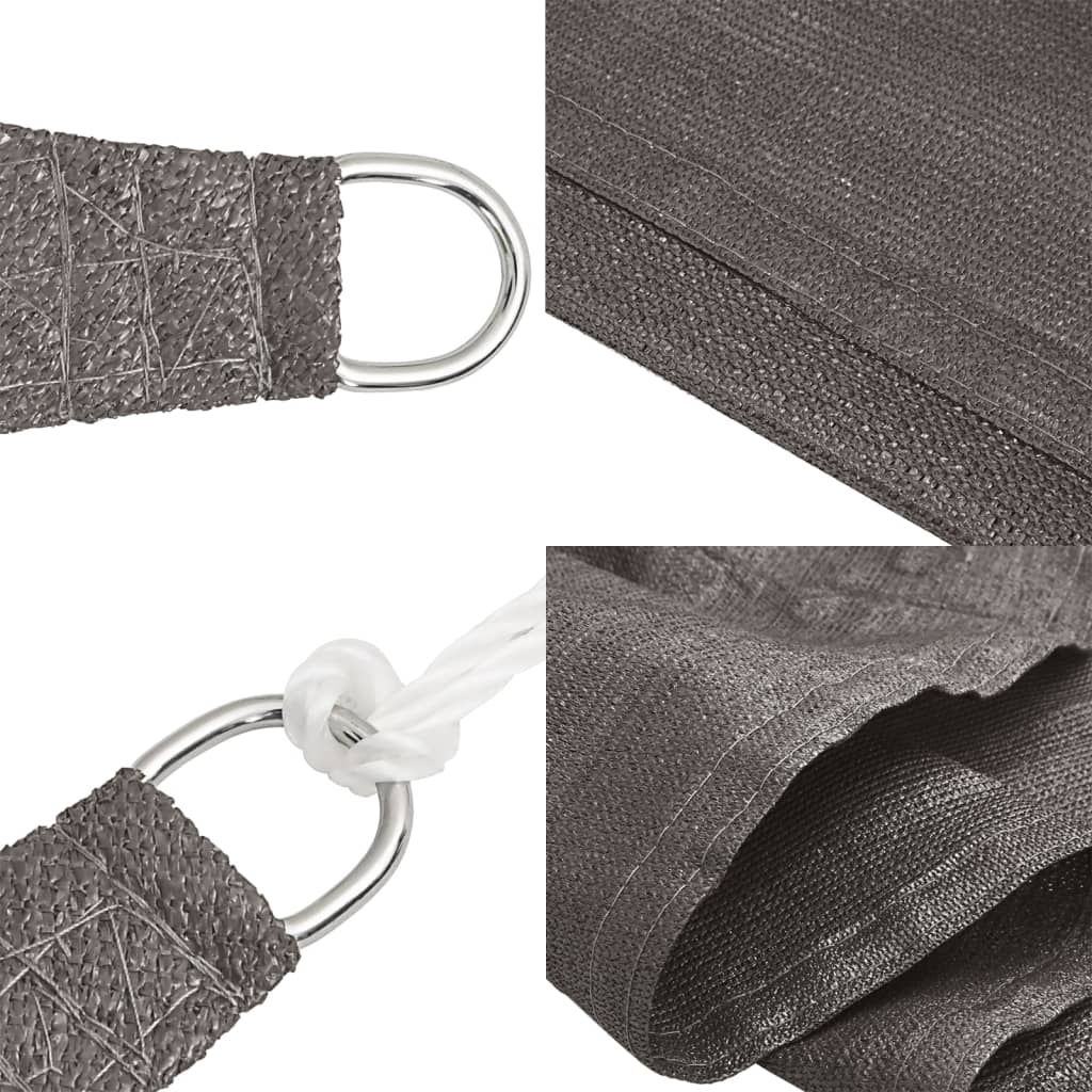 vidaXL Πανί Σκίασης Ανθρακί 6 x 6 x 6 μ. από HDPE 160 γρ./μ²