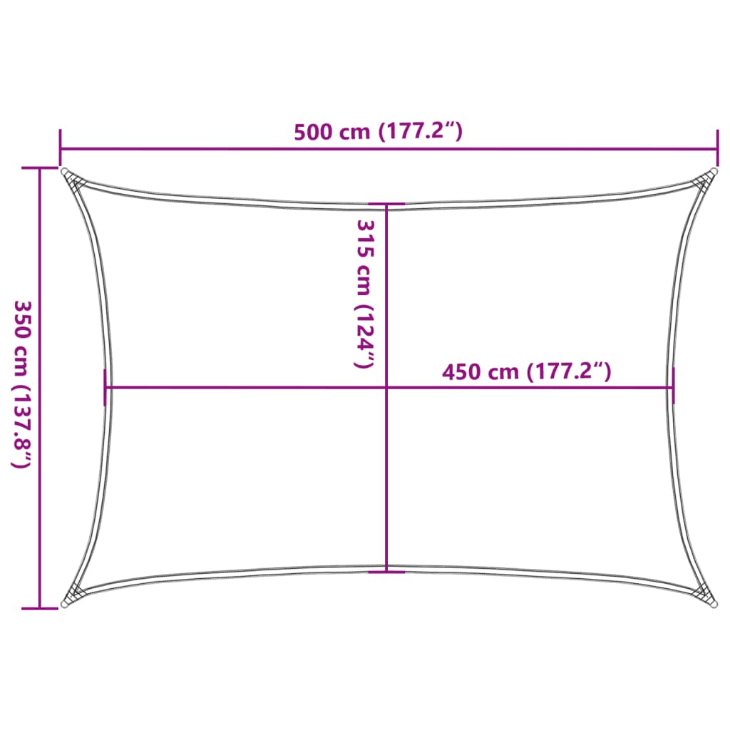 vidaXL Πανί Σκίασης Μπεζ 3,5 x 5 μ. από HDPE 160 γρ/μ²