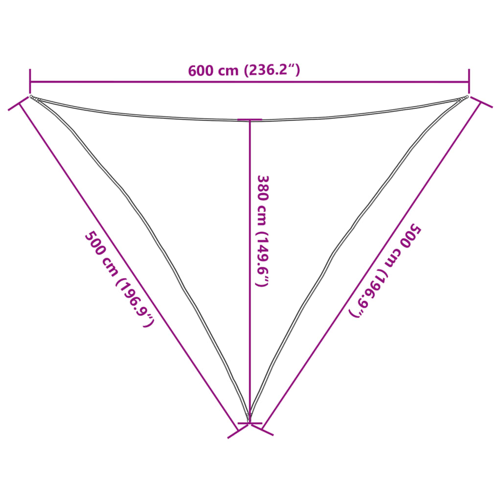 vidaXL Πανί Σκίασης Μπεζ 5 x 5 x 6 μ. από HDPE 160 γρ./μ²