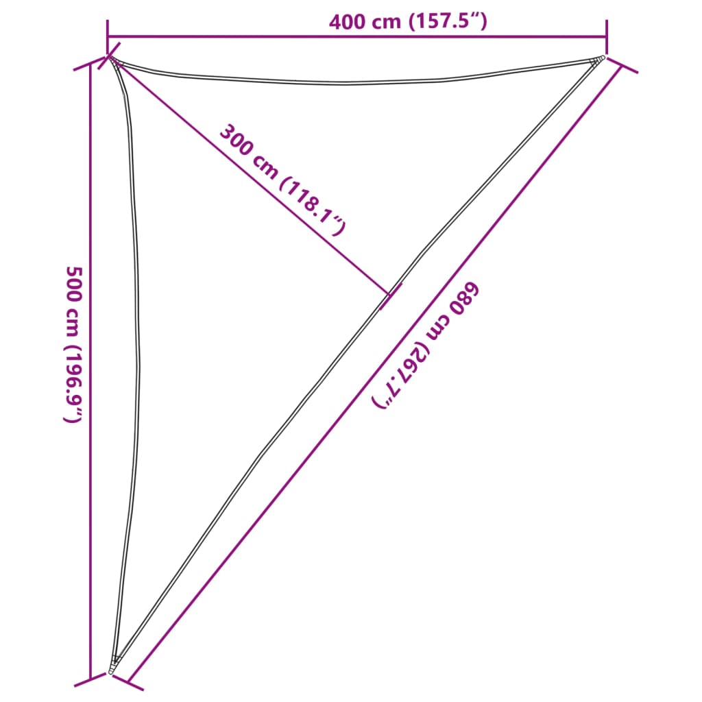 vidaXL Πανί Σκίασης Μπεζ 4 x 5 x 6,8 μ. από HDPE 160 γρ./μ²