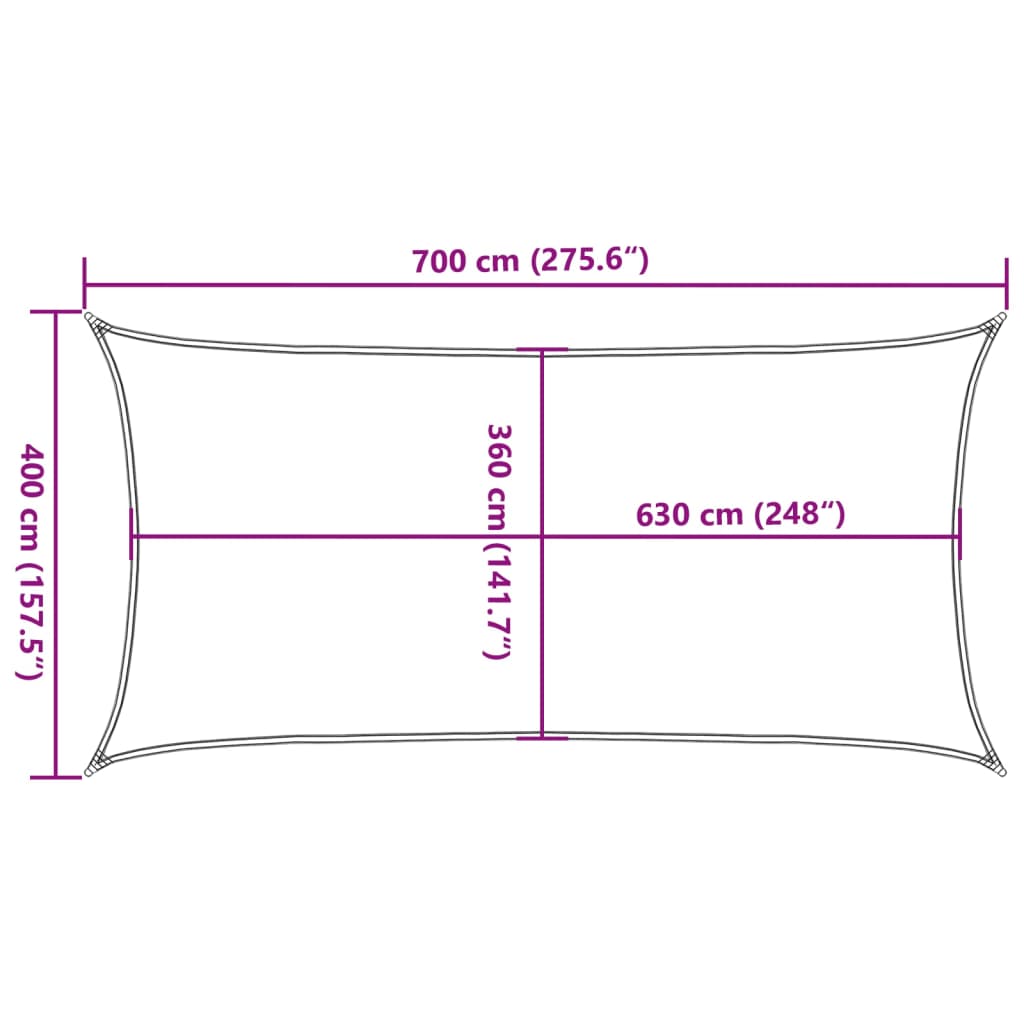 vidaXL Πανί Σκίασης Κρεμ 4 x 7 μ. από HDPE 160 γρ./μ²