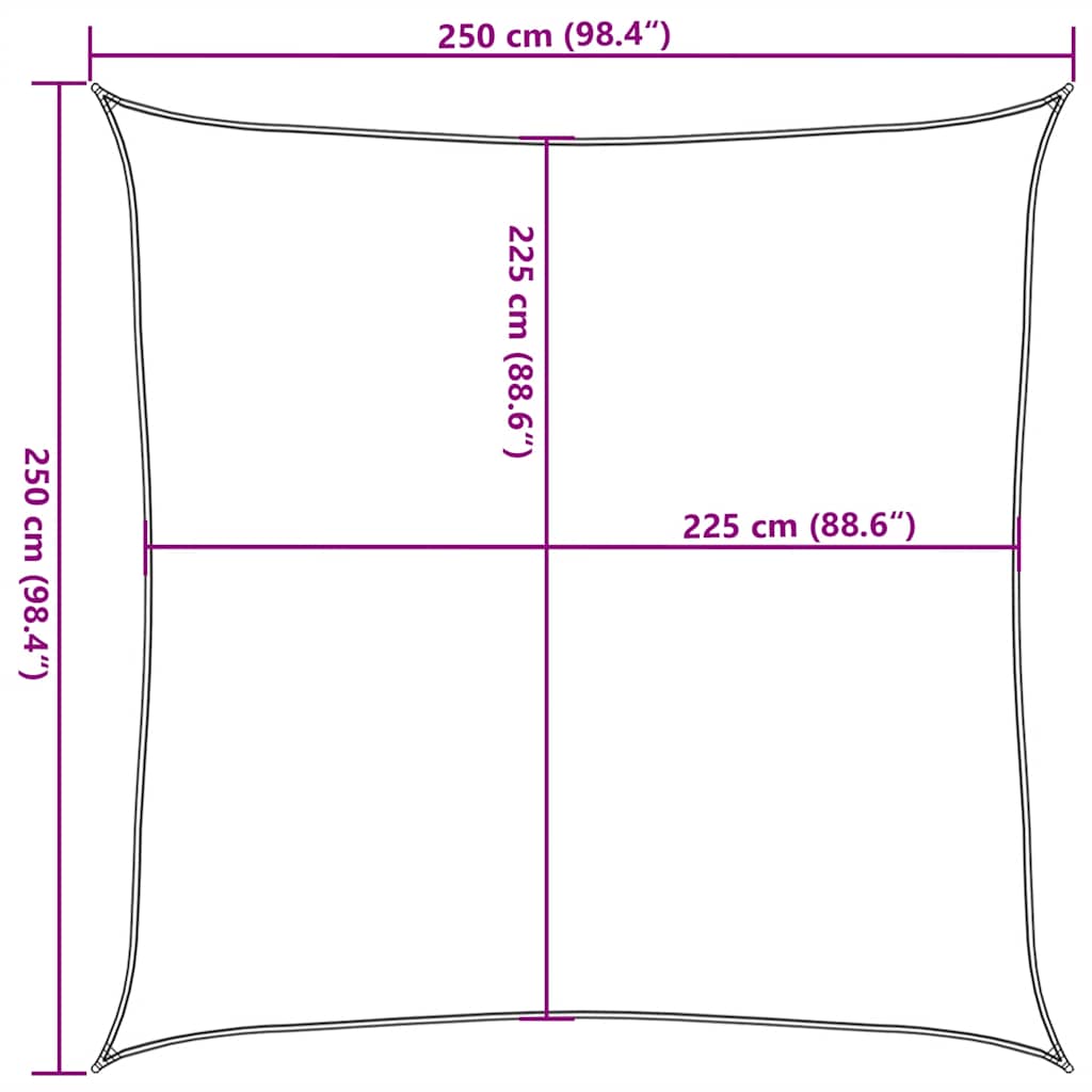 vidaXL Πανί Σκίασης Taupe 2,5 x 2,5 μ. από HDPE 160 γρ./μ²
