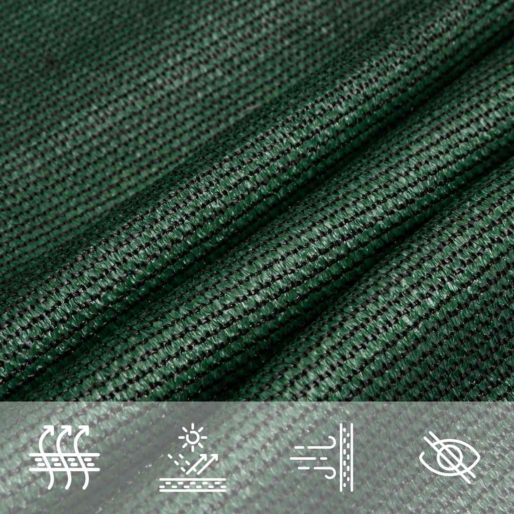 vidaXL Πανί Σκίασης Σκούρο Πράσινο 5 x 7 x 7 μ. από HDPE 160 γρ./μ²