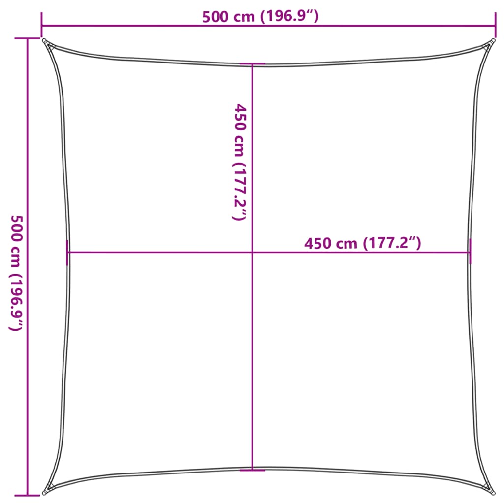 vidaXL Πανί Σκίασης Τετράγωνο Μπλε 5x5 μ. από HDPE 160 γρ./μ²