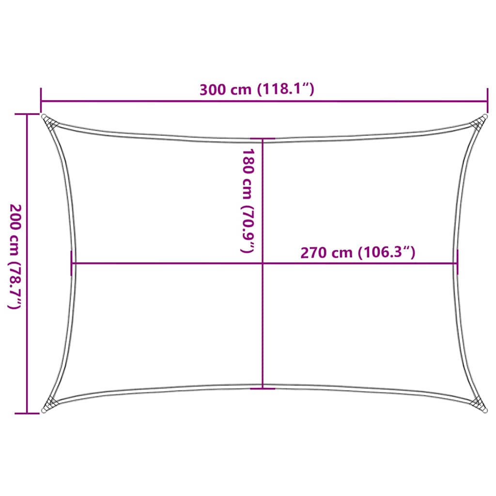 vidaXL Πανί Σκίασης Ορθογώνιο Κίτρινο 2x3 μ. HDPE 160 γρ./μ²