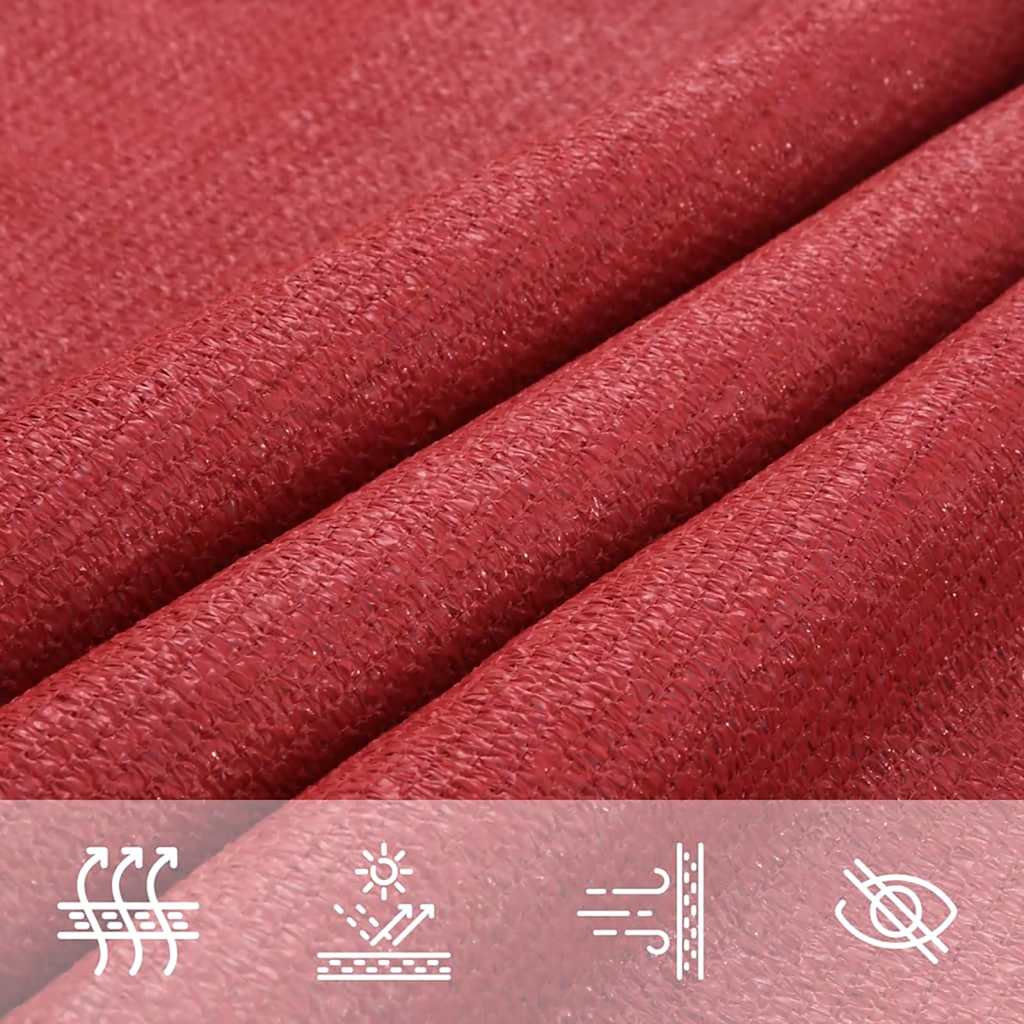 vidaXL Πανί Σκίασης Κόκκινο 2,5 x 2,5 x 3,5 μ. από HDPE 160 γρ/μ²