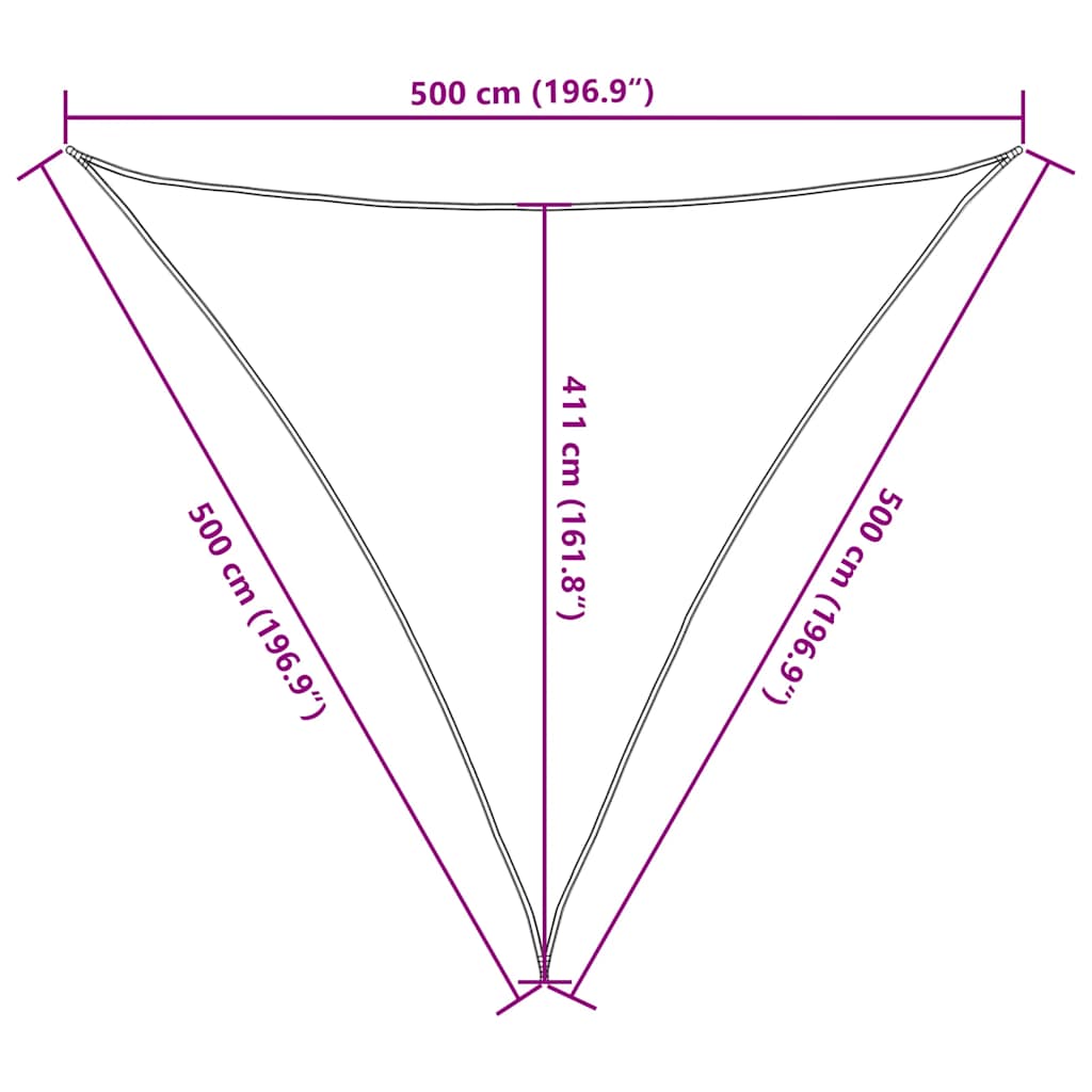 vidaXL Πανί Σκίασης Κόκκινο 5 x 5 x 5 μ. από HDPE 160 γρ./μ²