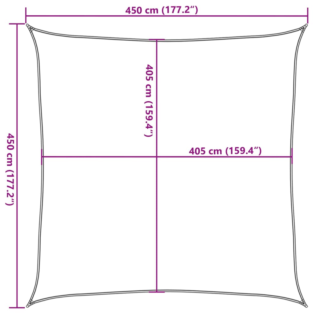 vidaXL Πανί Σκίασης Καφέ 4,5 x 4,5 μ. από HDPE 160 γρ./μ²