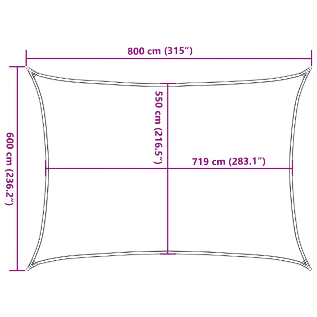 vidaXL Πανί Σκίασης Καφέ 6 x 8 μ. από HDPE 160 γρ/μ²