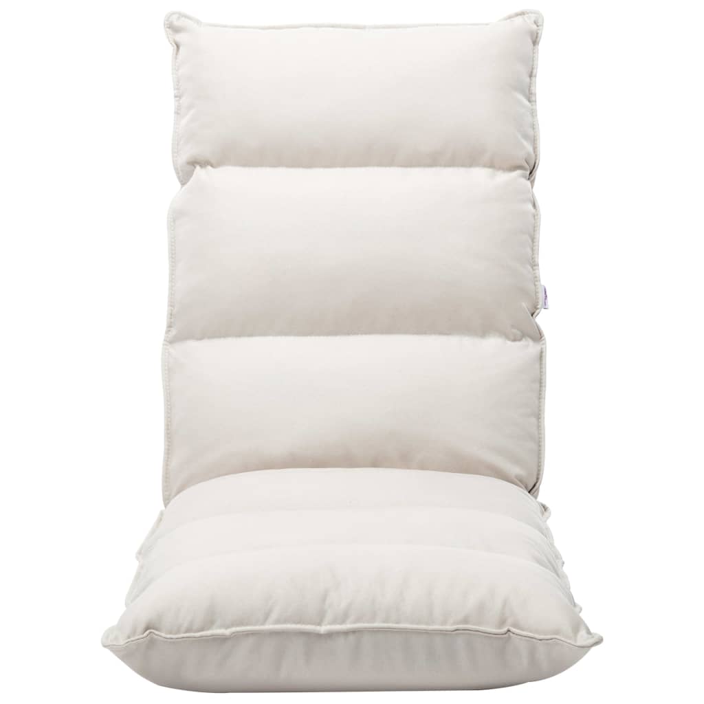 vidaXL Καρέκλα Δαπέδου Πτυσσόμενη Κρεμ Υφασμάτινη