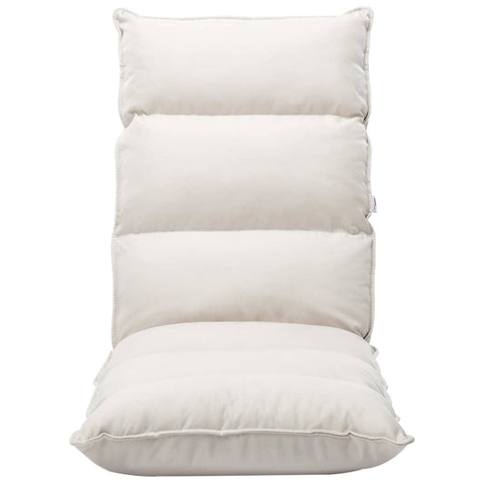 vidaXL Καρέκλα Δαπέδου Πτυσσόμενη Κρεμ Υφασμάτινη