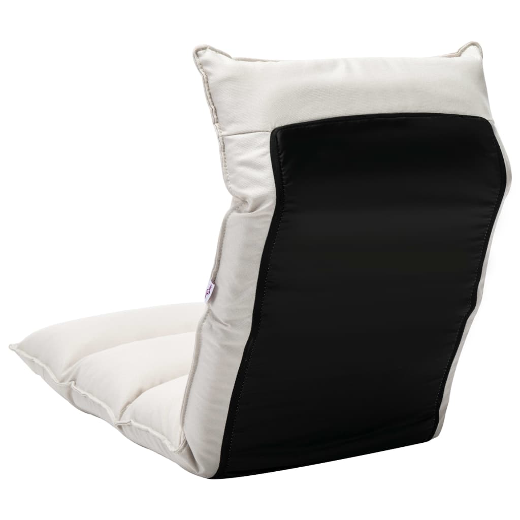 vidaXL Καρέκλα Δαπέδου Πτυσσόμενη Κρεμ Υφασμάτινη