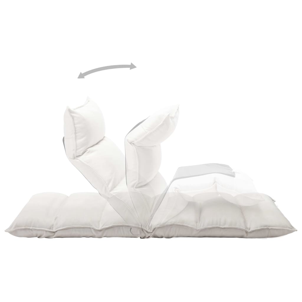 vidaXL Καρέκλα Δαπέδου Πτυσσόμενη Κρεμ Υφασμάτινη