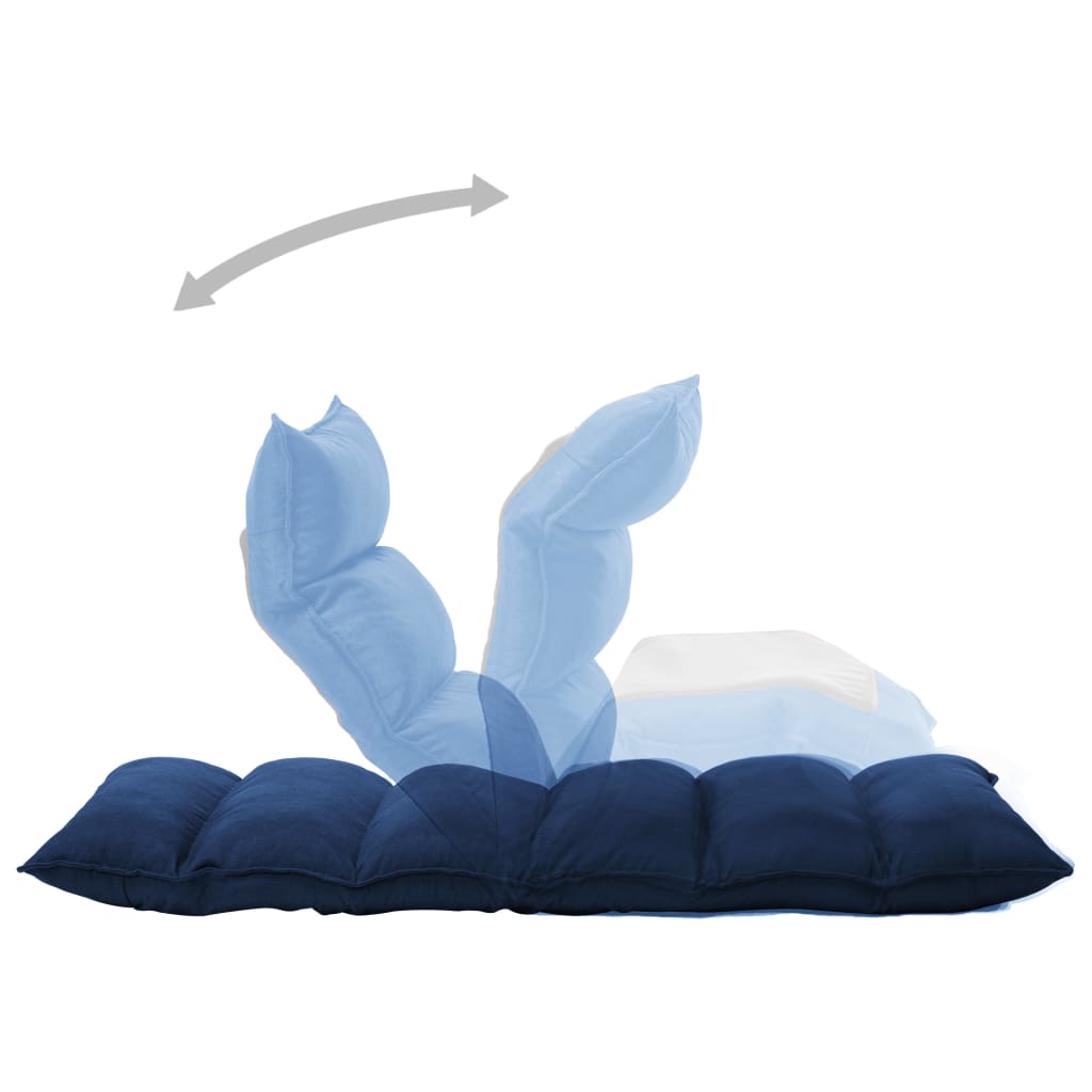 vidaXL Καρέκλα Δαπέδου Πτυσσόμενη Μπλε Υφασμάτινη