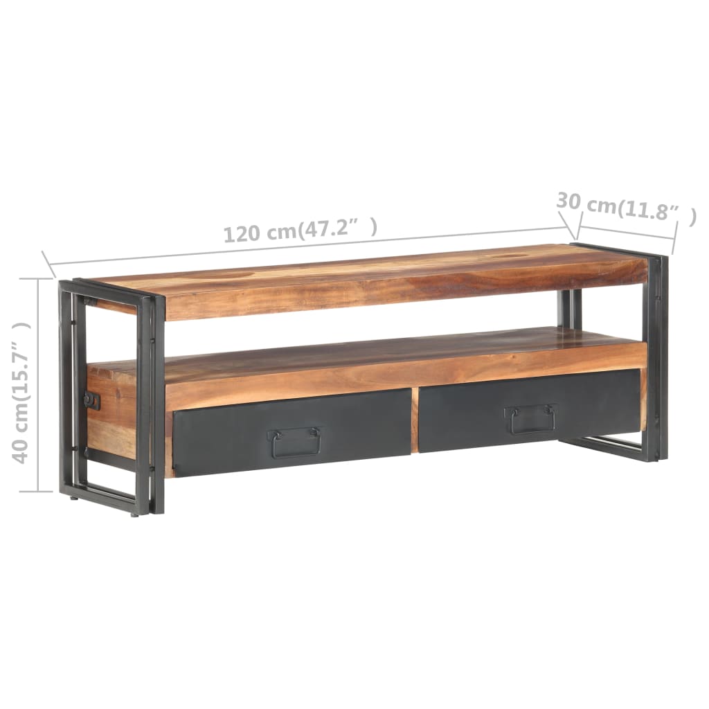 vidaXL Έπιπλο Τηλεόρασης 120 x 30 x 40 εκ. από Μασίφ Ξύλο