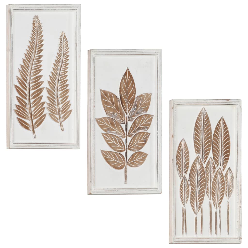 vidaXL Πάνελ Τοίχου Σκαλιστά Χειροποίητα 3 τεμ. 40x60x1,5 εκ. MDF