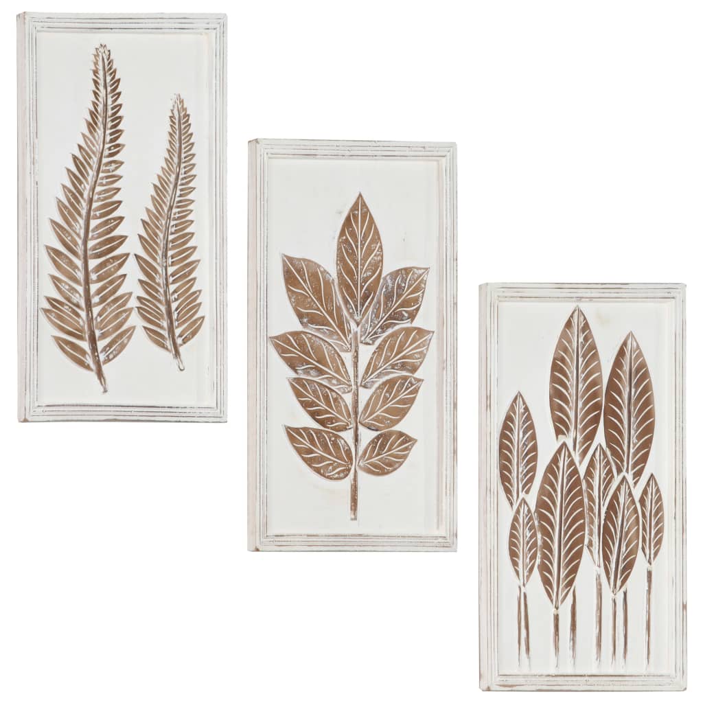 vidaXL Πάνελ Τοίχου Σκαλιστά Χειροποίητα 3 τεμ. 40x60x1,5 εκ. MDF