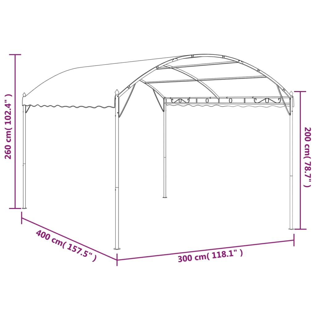 vidaXL Κιόσκι Taupe 4 x 3 x 2,6 μ. 180 γρ/μ²