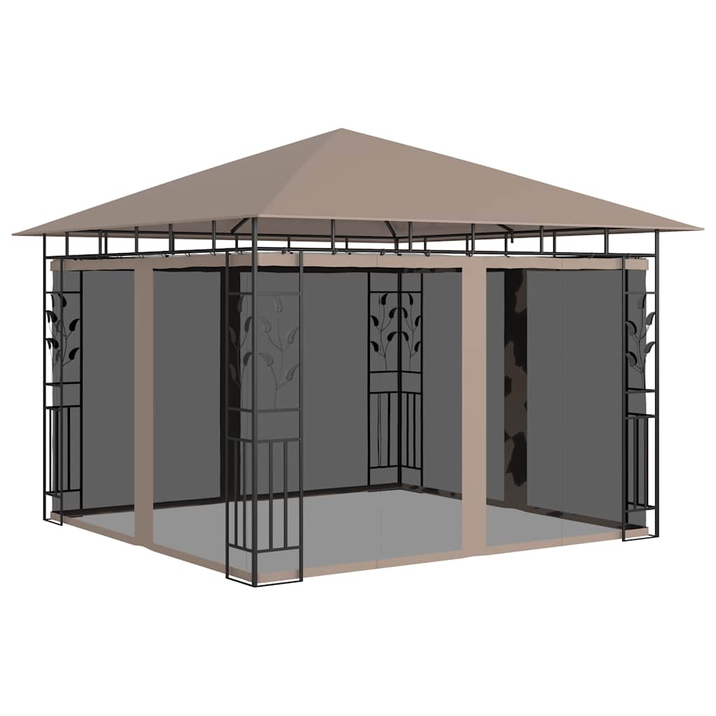 vidaXL Κιόσκι με Αντικουνουπικό Δίχτυ Taupe 3x3x2,73 μ. / 180 γρ./μ²