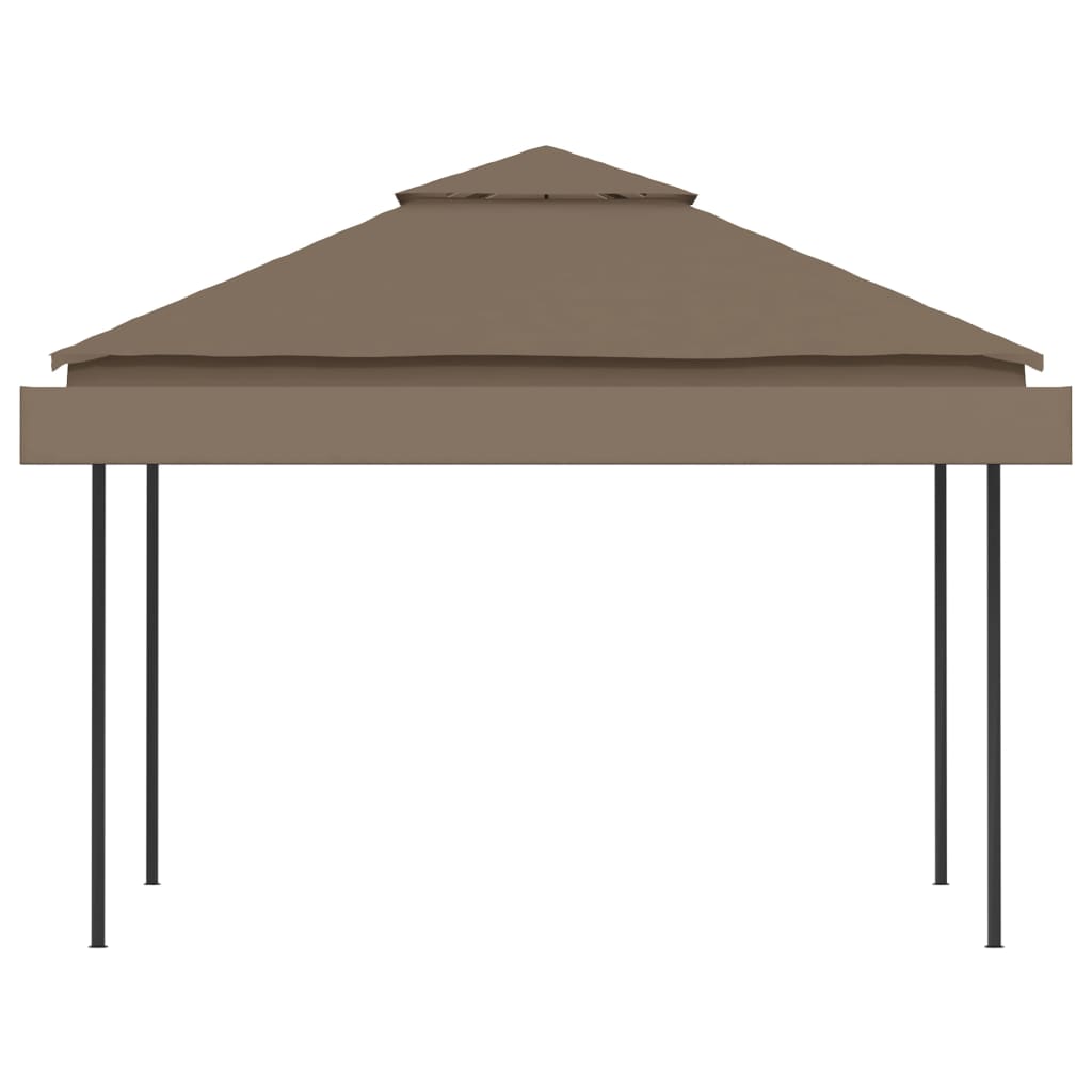 vidaXL Κιόσκι με 2 Επεκτεινόμενες Οροφές Taupe 3x3x2,75 μ. 180 γρ/μ²