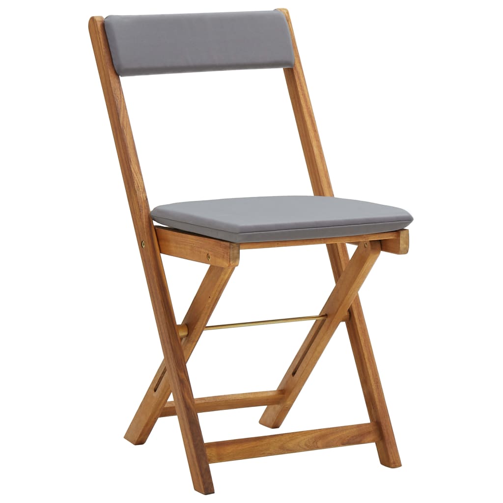 vidaXL Σετ Επίπλων Bistro Πτυσσόμενο 3 τεμ. Ξύλο Ακακίας με Μαξιλάρια