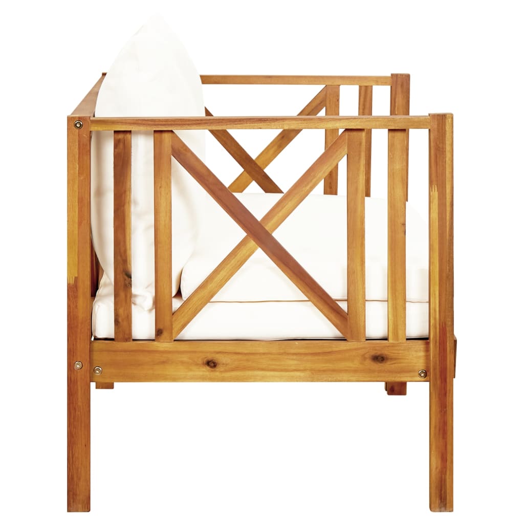 vidaXL Παγκάκι Κήπου Διθέσιο 122 εκ. Μασίφ Ξύλο Ακακίας με Μαξιλάρια