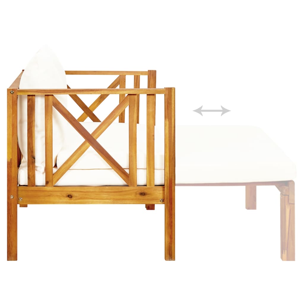 vidaXL Παγκάκι Κήπου Διθέσιο 122 εκ. Μασίφ Ξύλο Ακακίας με Μαξιλάρια