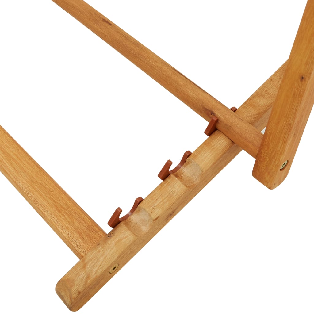 vidaXL Σεζλόνγκ Πτυσσόμενη Κρεμ από Μασίφ Ξύλο Ευκαλύπτου και Ύφασμα