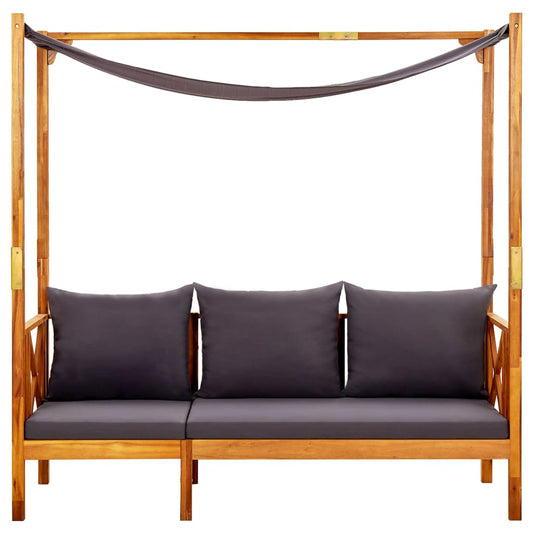 vidaXL Παγκάκι Κήπου με Σκίαστρο από Μασίφ Ξύλο Ακακίας